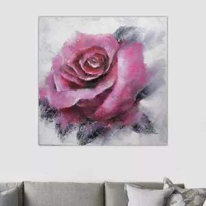 Pintura floral, rosa evanescente 100 x 100 cm