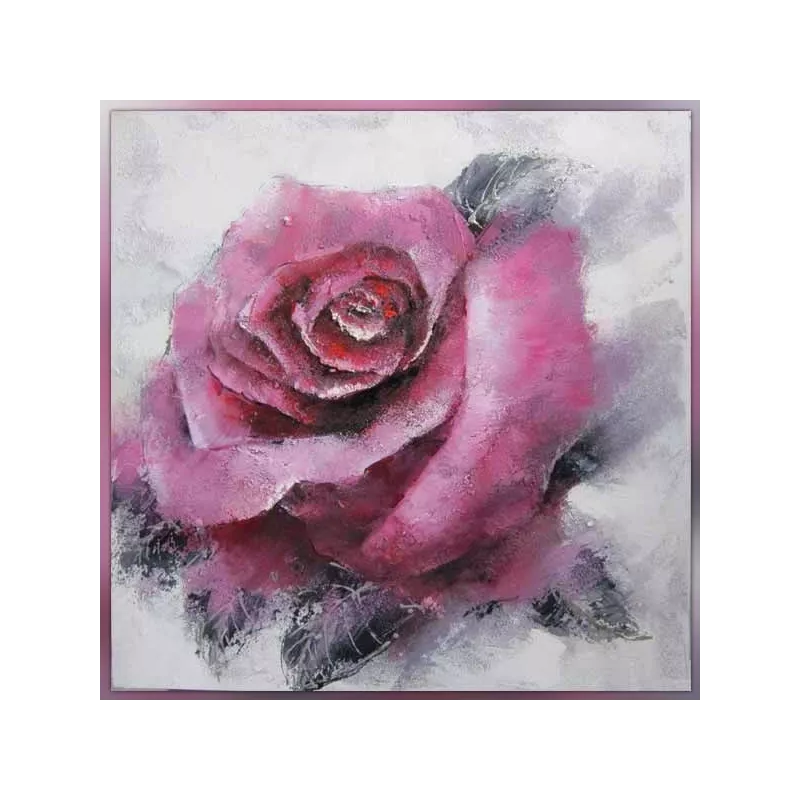 Pintura floral, rosa evanescente 100 x 100 cm