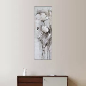 Flor de campo blanca, pintura 50 x 150 cm