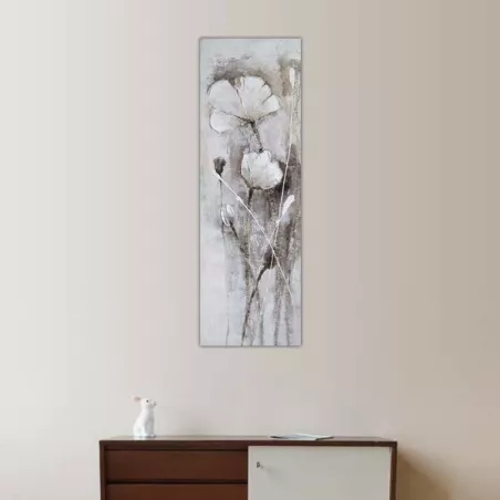 Flor de campo blanca, pintura 50 x 150 cm
