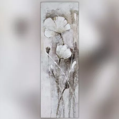 Flor de campo blanca, pintura 50 x 150 cm
