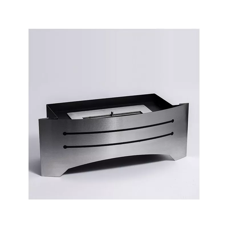 Estufa decorativa sin leña Razor, chimenea de pie Color Acero inoxidable cepillado