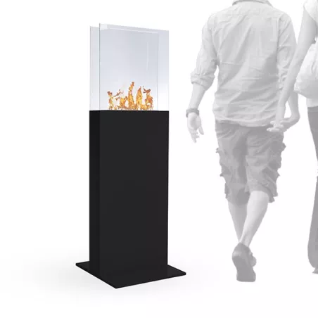 Chimenea de etanol Tower, 45 x 45 x 135 cm Color Negro