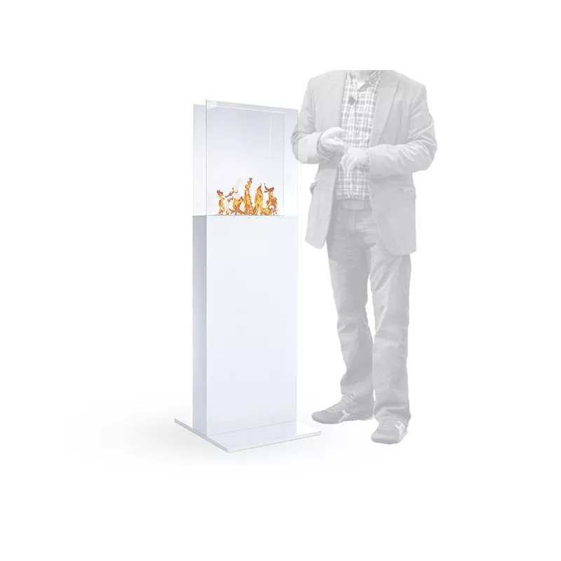 Chimenea de etanol Tower, 45 x 45 x 135 cm Color Blanco