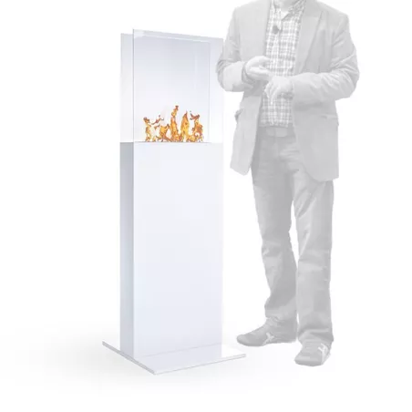 Chimenea de etanol Tower, 45 x 45 x 135 cm Color Blanco