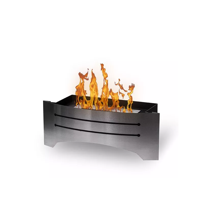 Estufa decorativa sin leña Razor, chimenea de pie Color Acero inoxidable cepillado