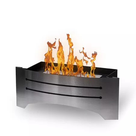 Estufa decorativa sin leña Razor, chimenea de pie Color Acero inoxidable cepillado