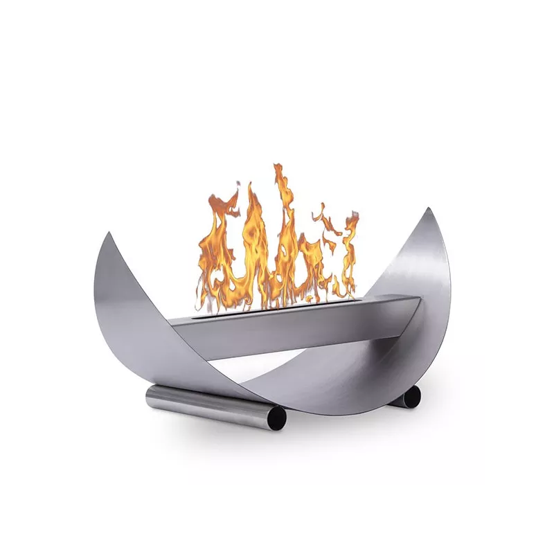 Chimenea de etanol Half Moon Color Acero inoxidable cepillado