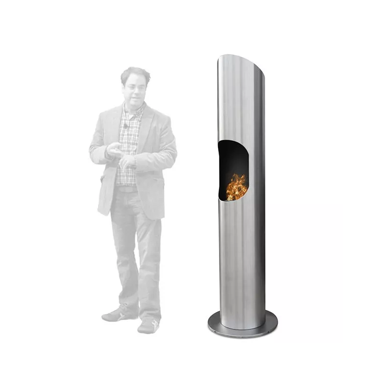Chimenea de etanol cilíndrica Loft : Wikao Color Acero inoxidable cepillado