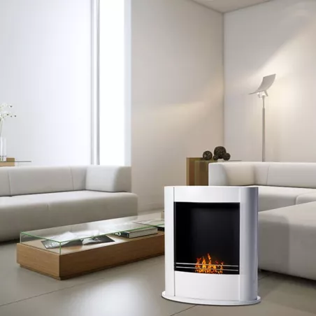 Estufa de pie de etanol Pablo de 3 kW Color Blanco
