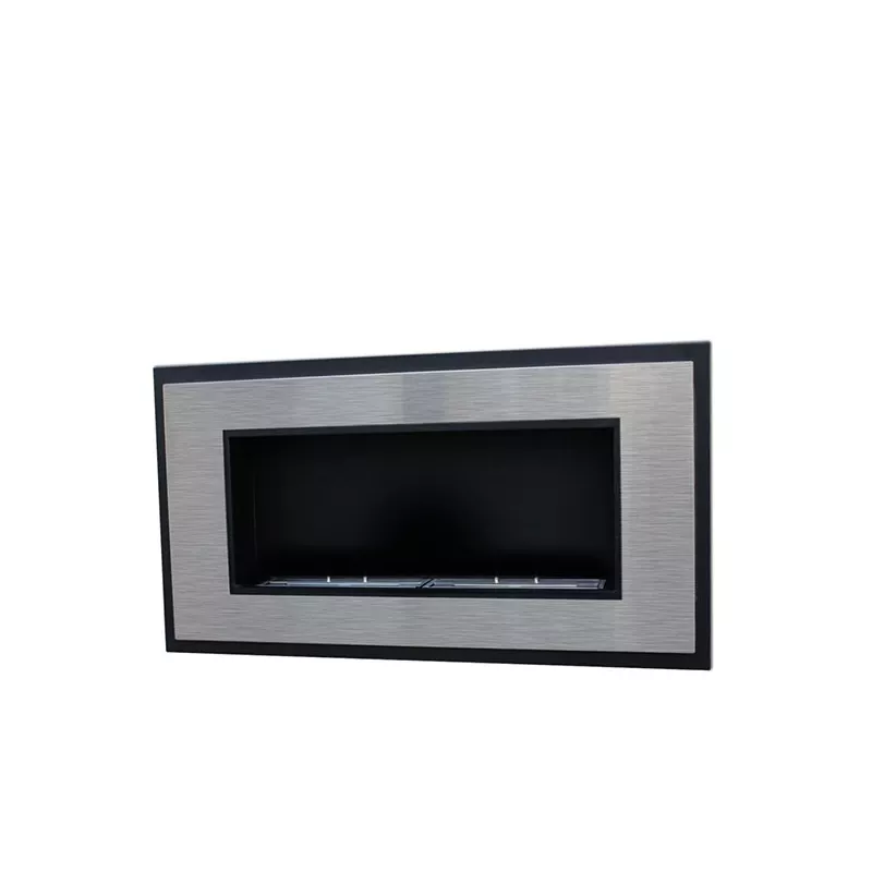 Insignal Chimenea de etanol de pared de acero inoxidable XL Color Acero inoxidable cepillado