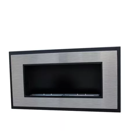 Insignal Chimenea de etanol de pared de acero inoxidable XL Color Acero inoxidable cepillado
