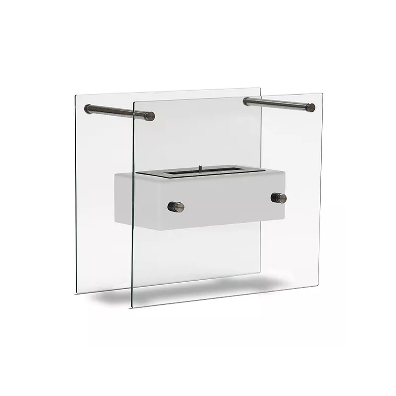 Chimenea acristalada de etanol Zen de pie : Wikao Color Blanco