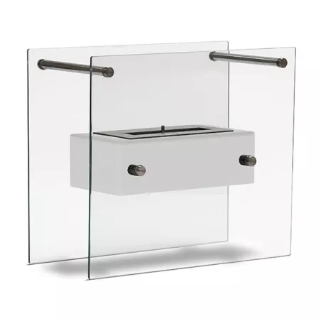 Chimenea acristalada de etanol Zen de pie : Wikao Color Blanco