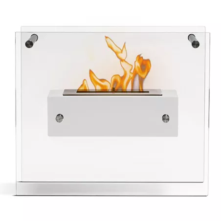 Chimenea acristalada de etanol Zen de pie : Wikao Color Blanco