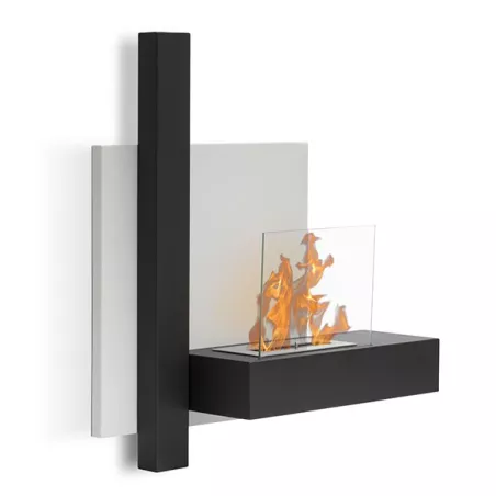 Melrose Chimenea mural de etanol : Wikao Color Negro