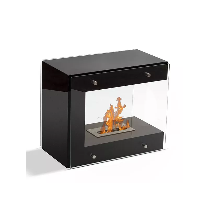 Chimenea de diseño de etanol de pie Torino Color Negro