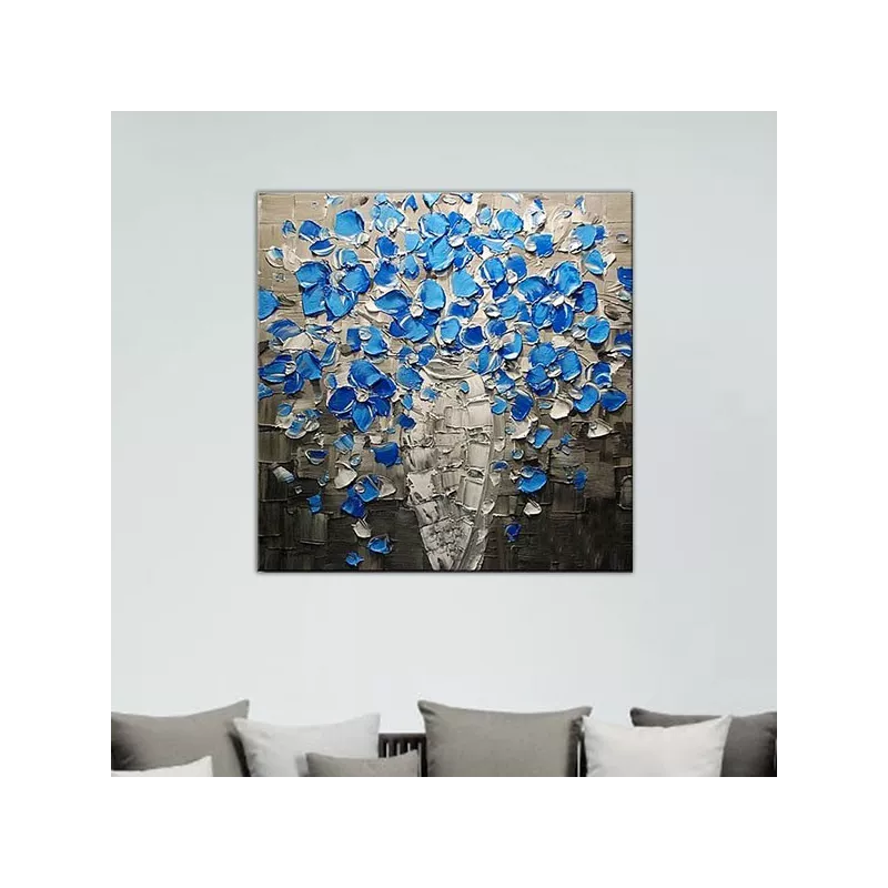 Pintura de flores azules