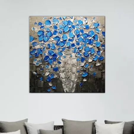 Pintura de flores azules