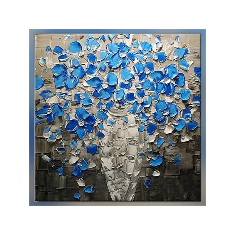 Pintura de flores azules