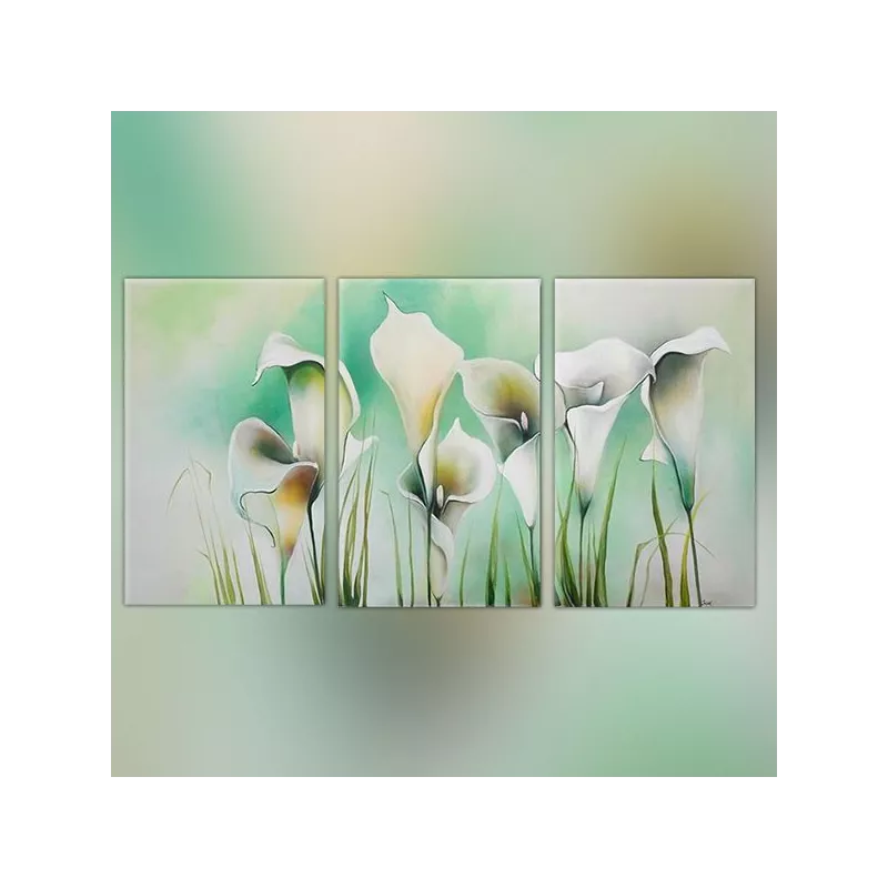 Cuadro de tres paneles flores