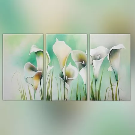 Cuadro de tres paneles flores