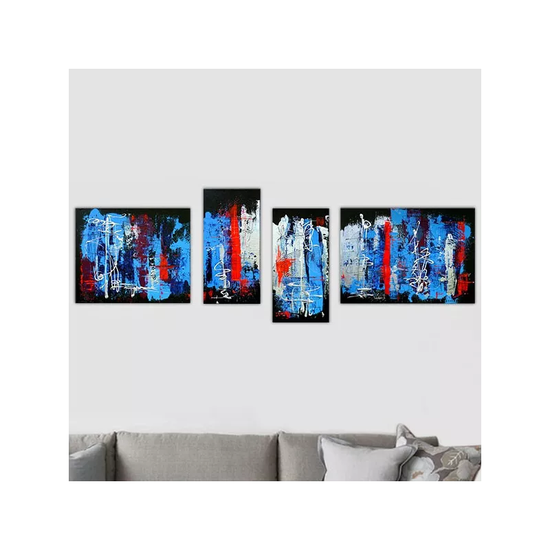 Cuadríptico de arte pop, estilo Rauschenberg