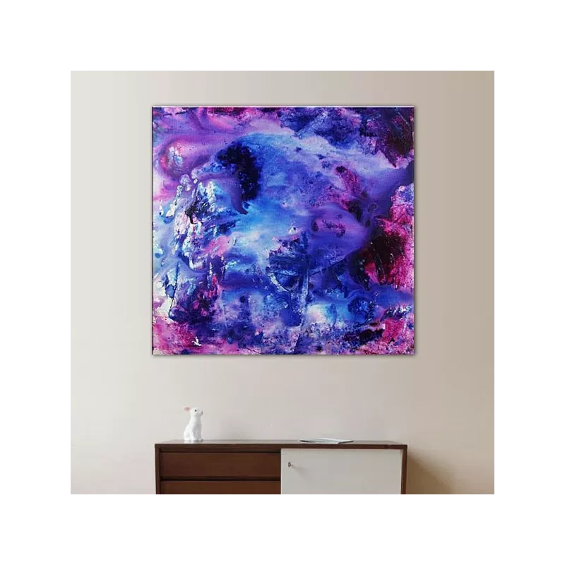 Lienzo morado y azul 60x60