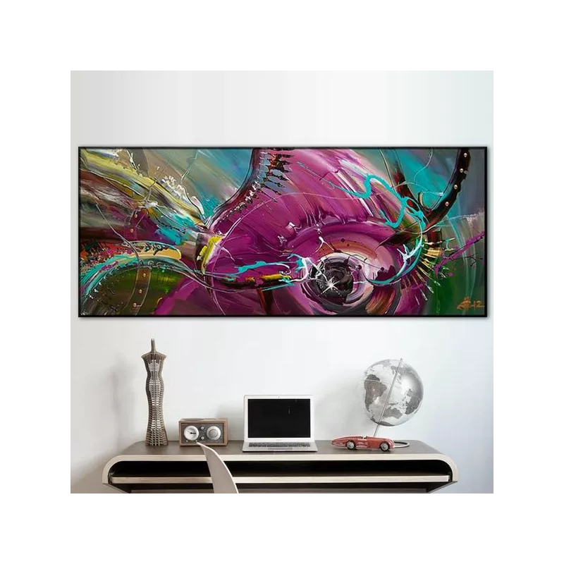 Cuadro abstracto de un pez, 60x90 cm.