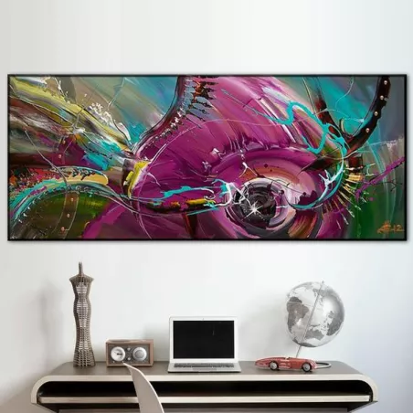 Cuadro abstracto de un pez, 60x90 cm.