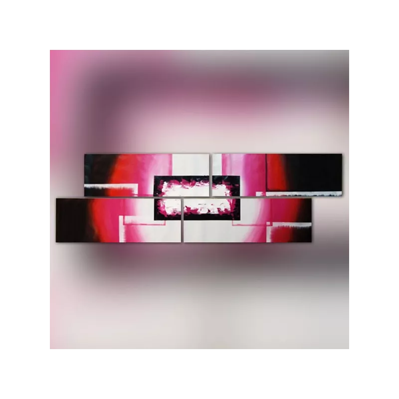 Pintura rosa sobre cuadríptico