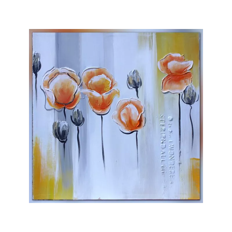 Cuadro de flores cuadradas, tonos pastel