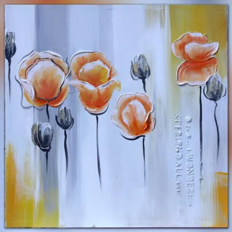 Cuadro de flores cuadradas, tonos pastel