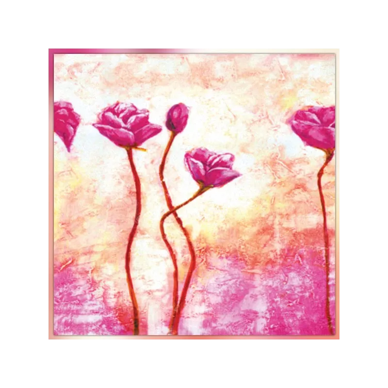 Cuadro cuadrado rosa, 60x60 cm