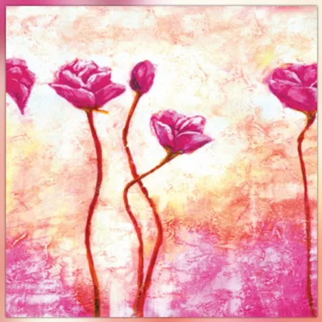 Cuadro cuadrado rosa, 60x60 cm