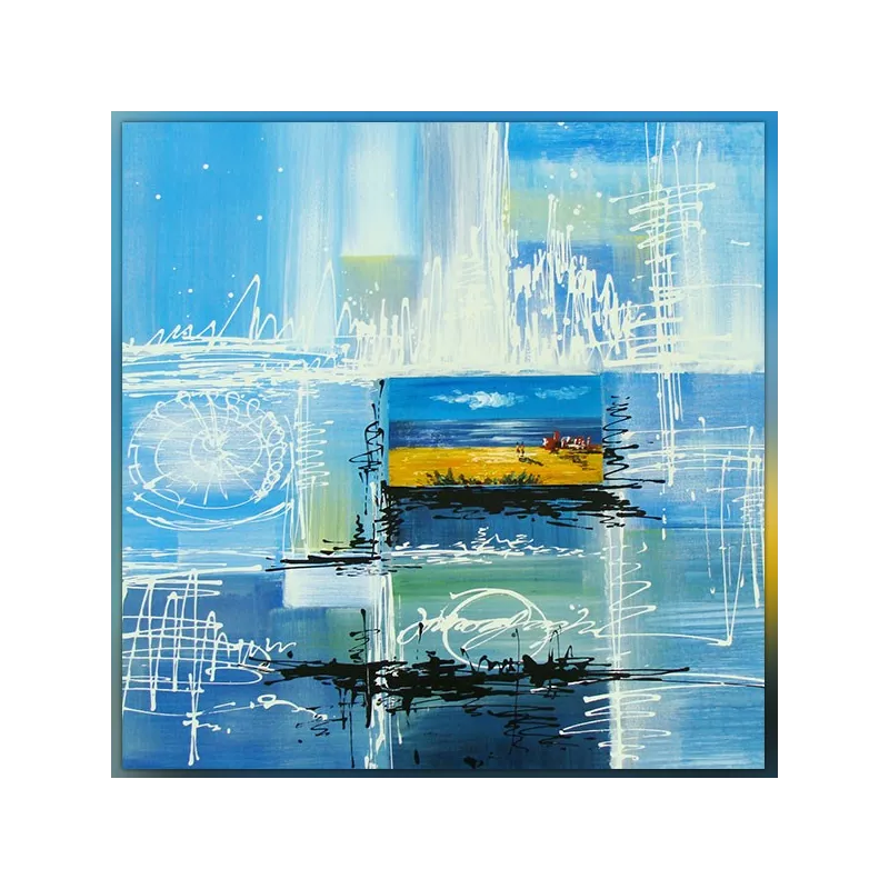 Mar y grupo de personas, 60x60 cm