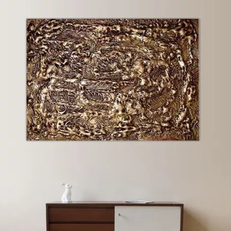 Pintura en bronce, panel decorativo 60x80 cm