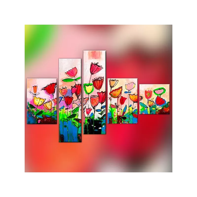 fleur de champs polyptych, cuadro dormitorio infantil