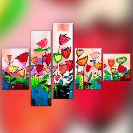 fleur de champs polyptych, cuadro dormitorio infantil