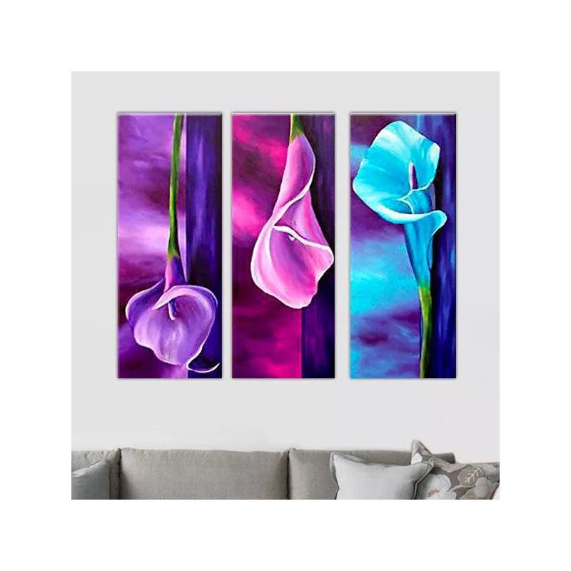 Tríptico flor amarillys, 30x80cmx3