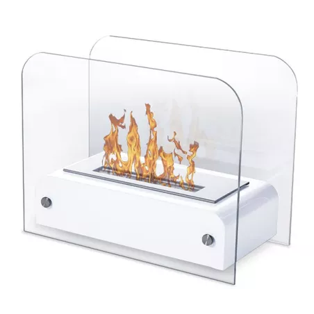 Chimenea de etanol de sobremesa Toast, mini chimenea Color Blanco