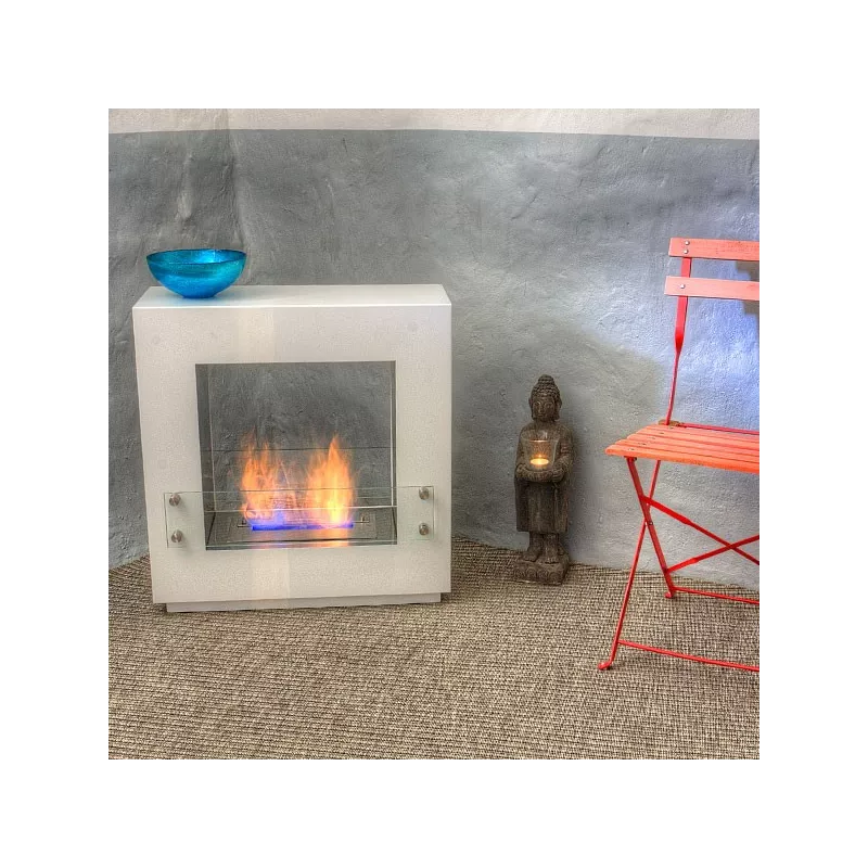 Chimenea cuadrada independiente Quasar 65x65x25 cm Color Blanco