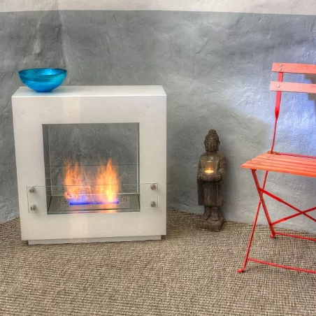 Chimenea cuadrada independiente Quasar 65x65x25 cm Color Blanco