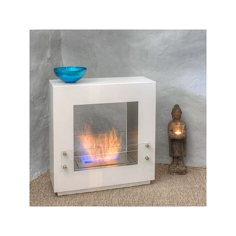 Chimenea cuadrada independiente Quasar 65x65x25 cm Color Blanco