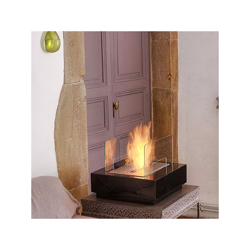 Chimenea de bioetanol de pie Stella Color Negro
