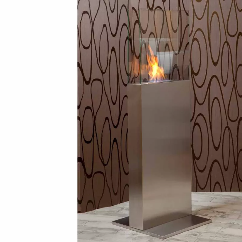 Chimenea de etanol Tower, 45 x 45 x 135 cm Color Acero inoxidable cepillado