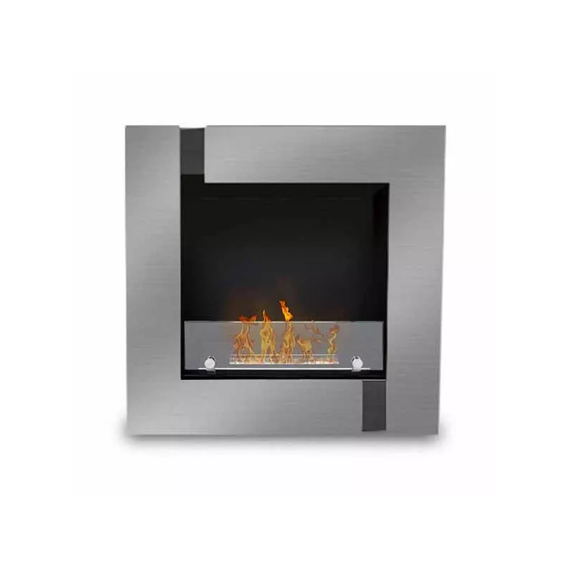 Chimenea cuadrada decorativa Quadrinox, 60x60x20cm Color Acero inoxidable cepillado