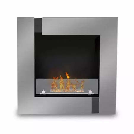 Chimenea cuadrada decorativa Quadrinox, 60x60x20cm Color Acero inoxidable cepillado
