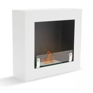 Chimenea de bioetanol mural blanca Brescia