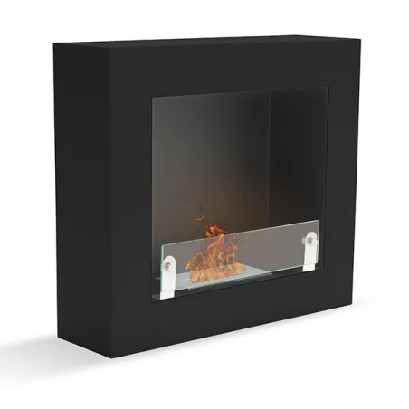Brescia, estufa mural de etanol Color Negro
